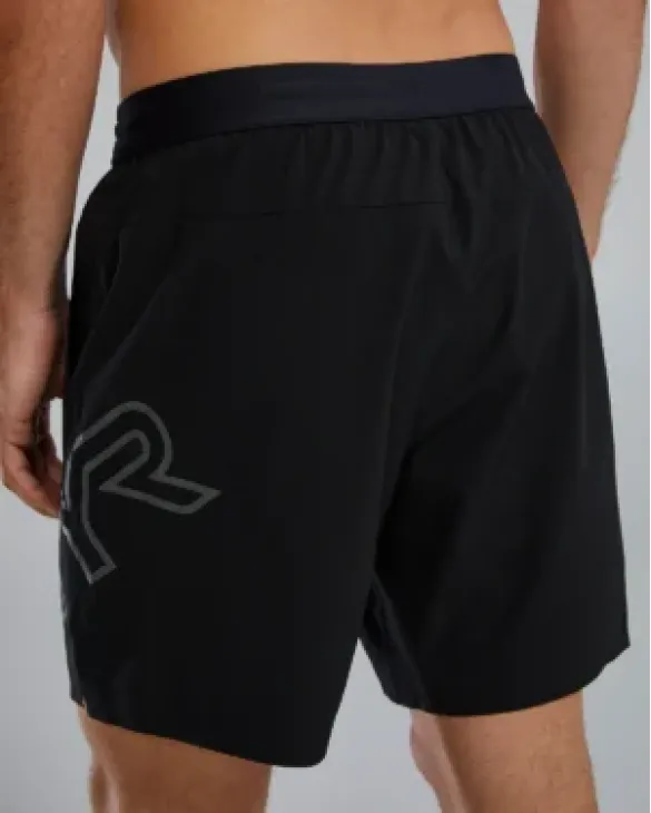 TYR Hydrosphere Men's Lined 7&amp;amp;amp;quot; Unbroken Big Logo Shorts - Solid - 001 Black