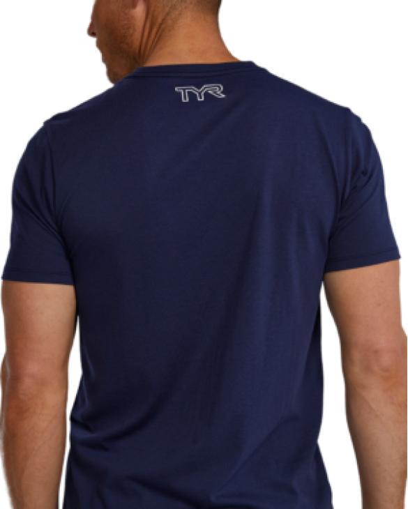 TYR MEN'S ULTRASOFT LIGHTWEIGHT TRI BLEND TECH TEE - USA - 401 Navy