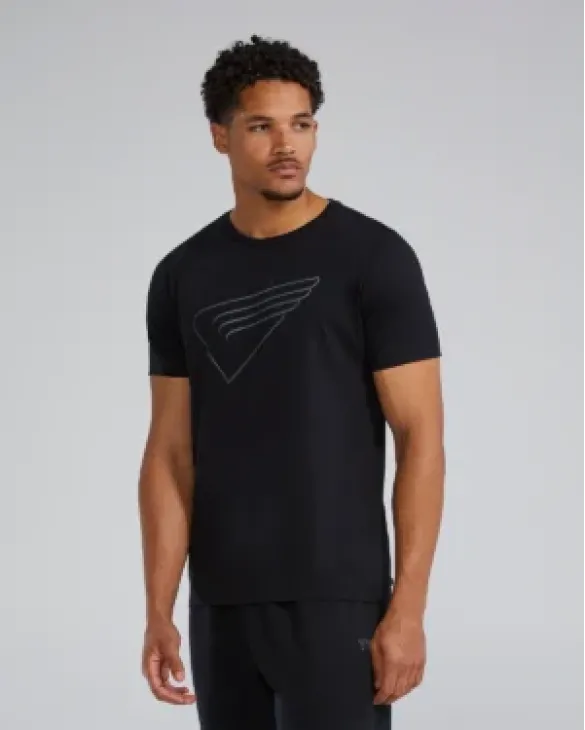 TYR Ultrasoft Men's Lightweight Tech Tee Training - Chevron - 001 Black