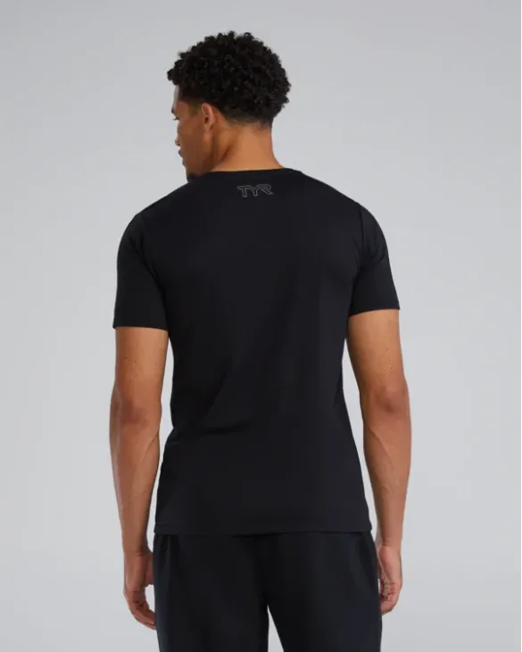TYR Ultrasoft Men's Lightweight Tech Tee Training - Chevron - 001 Black