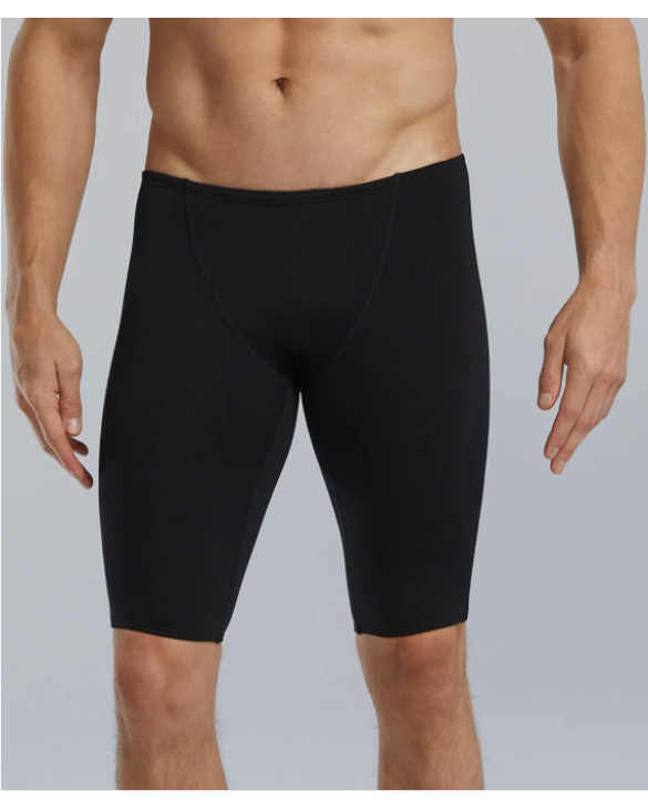 TYR Durafast Elite® Men's Large Logo Jammer Swimsuit - Solid - 001 black