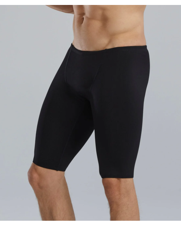 TYR Durafast Elite® Men's Large Logo Jammer Swimsuit - Solid - 001 black