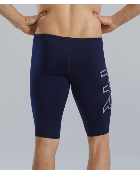 TYR Durafast Elite® Men's Large Logo Jammer Swimsuit - Solid - 001 black