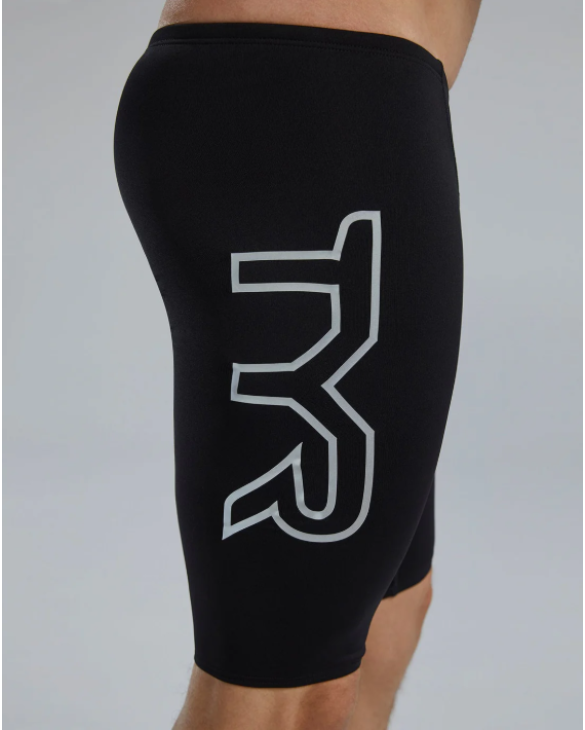 TYR Durafast Elite® Men's Large Logo Jammer Swimsuit - Solid - 001 black