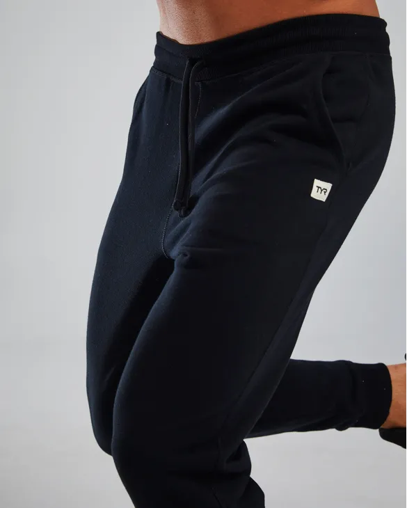 TYR Men's UltraSoft Heavyweight Terry Jogger- Solid - 001 Black