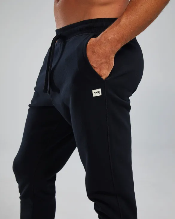 TYR Men's UltraSoft Heavyweight Terry Jogger- Solid - 001 Black