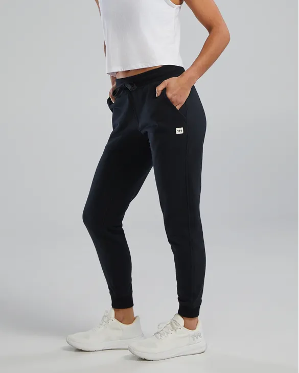 TYR Women's UltraSoft Heavyweight Terry Jogger - Solid - 001 Black