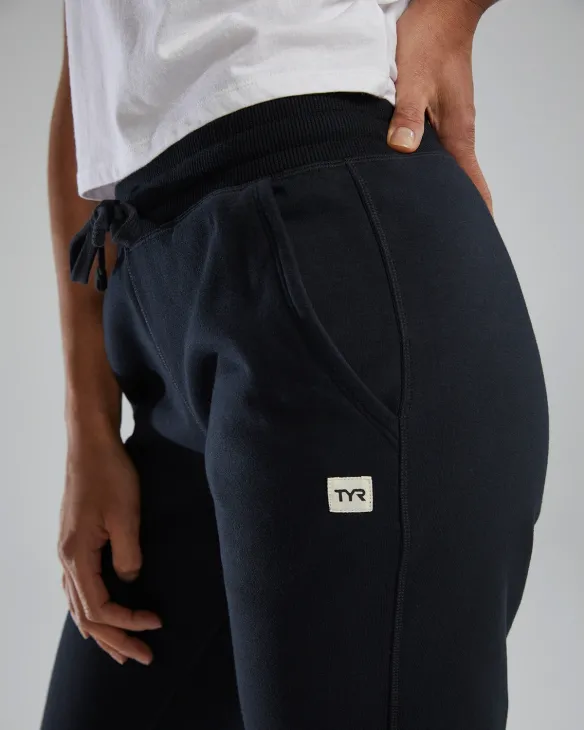 TYR Women's UltraSoft Heavyweight Terry Jogger - Solid - 001 Black