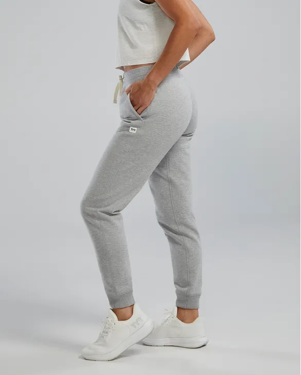 TYR Women's UltraSoft Heavyweight Terry Jogger - Solid - 254 HEATHER GREY