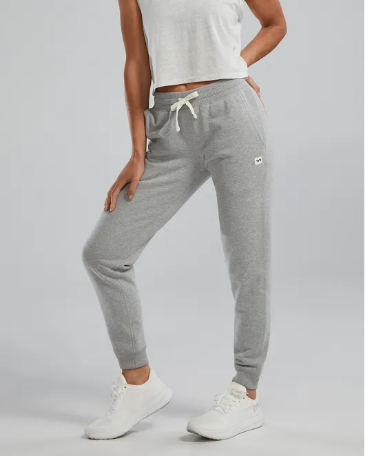 TYR Women's UltraSoft Heavyweight Terry Jogger - Solid - 254 HEATHER GREY