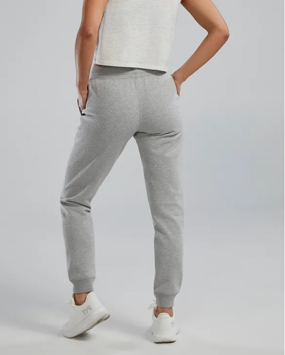 TYR Women's UltraSoft Heavyweight Terry Jogger - Solid - 254 HEATHER GREY