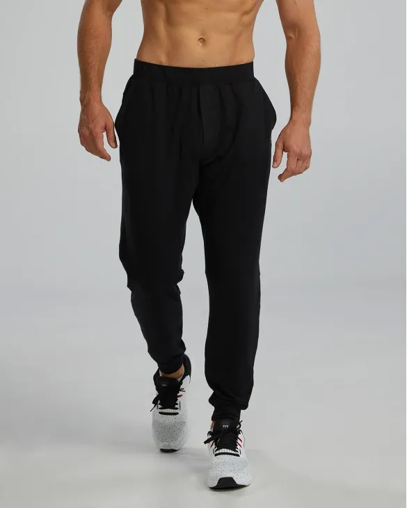 TYR UltraSoft Men's Midweight Terry A.M. Joggers - Solid / Heather - 001 Black