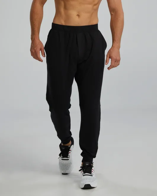 TYR UltraSoft Men's Midweight Terry A.M. Joggers - Solid / Heather - 001 Black