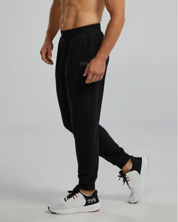 TYR UltraSoft Men's Midweight Terry A.M. Joggers - Solid / Heather - 001 Black