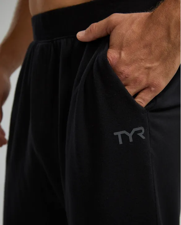 TYR UltraSoft Men's Midweight Terry A.M. Joggers - Solid / Heather - 001 Black