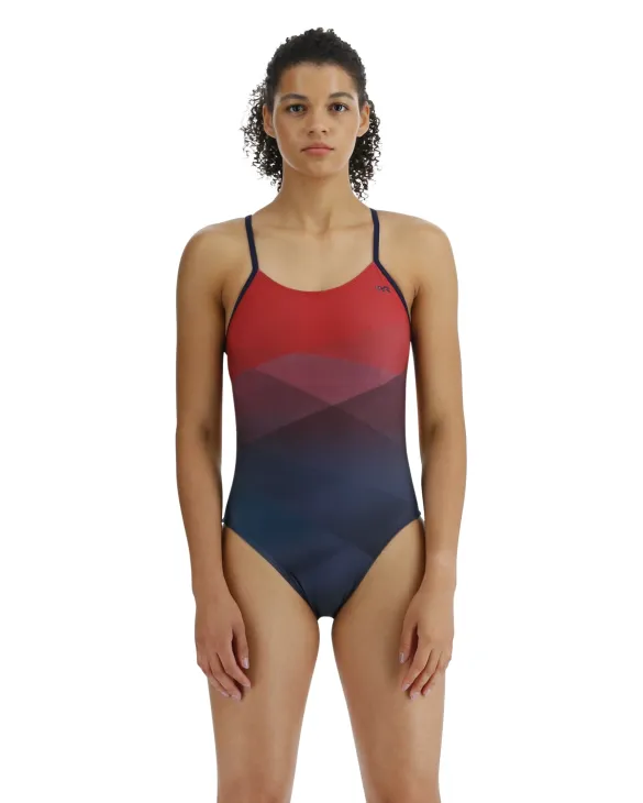 TYR DURAFAST ELITE WOMEN'S CUTOUTFIT SWIMSUIT - FORGE - 611 Red/Multi