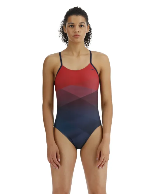 TYR DURAFAST ELITE WOMEN'S CUTOUTFIT SWIMSUIT - FORGE - 611 Red/Multi