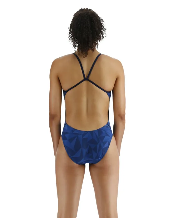 TYR DURAFAST ELITE WOMEN'S CUTOUTFIT SWIMSUIT - GEOSCOPE - 462 Blue/White/White