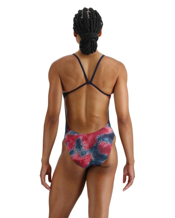 TYR DURAFAST ELITE WOMEN'S CUTOUTFIT SWIMSUIT - STARHEX - 611 Red/Multi
