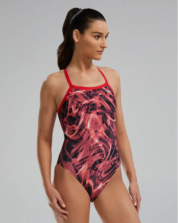 TYR DURAFAST LITE? WOMEN'S DIAMONDFIT SWIMSUIT - ELECTRO - 610 Red