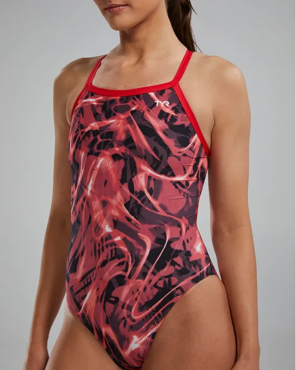 TYR DURAFAST LITE? WOMEN'S DIAMONDFIT SWIMSUIT - ELECTRO - 610 Red