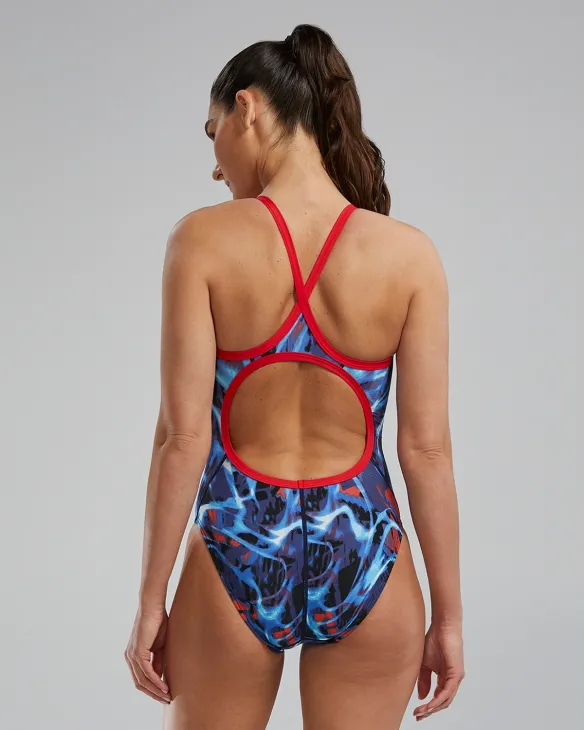 TYR DURAFAST LITE? WOMEN'S DIAMONDFIT SWIMSUIT - ELECTRO - 636 RED/WHITE/BLUE
