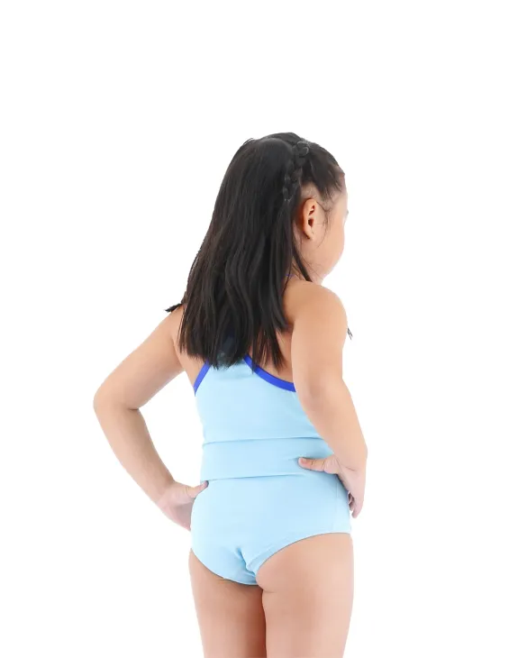 TYR DURAFAST LITE GIRLS' DIAMONDFIT SWIMSUIT - SOLID - 372 Surf/Blue
