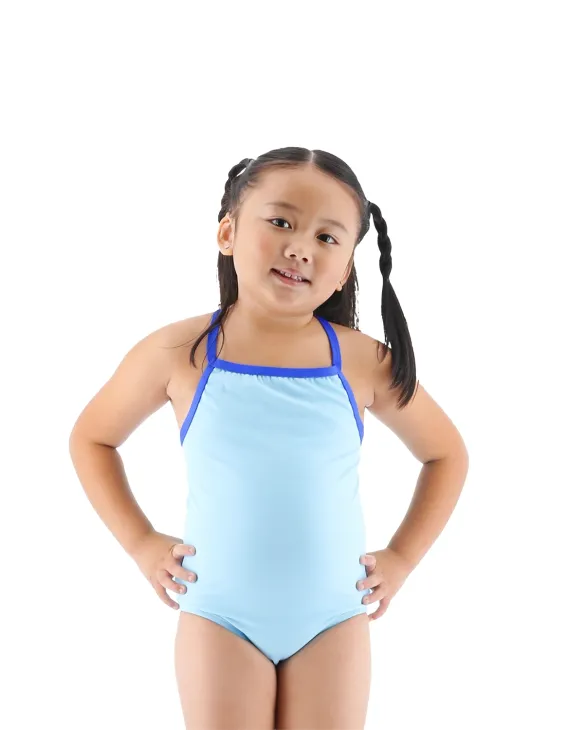 TYR DURAFAST LITE GIRLS' DIAMONDFIT SWIMSUIT - SOLID - 372 Surf/Blue