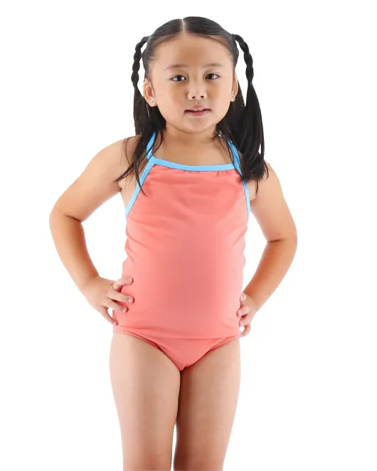 TYR DURAFAST LITE GIRLS' DIAMONDFIT SWIMSUIT - SOLID - 832 CORAL