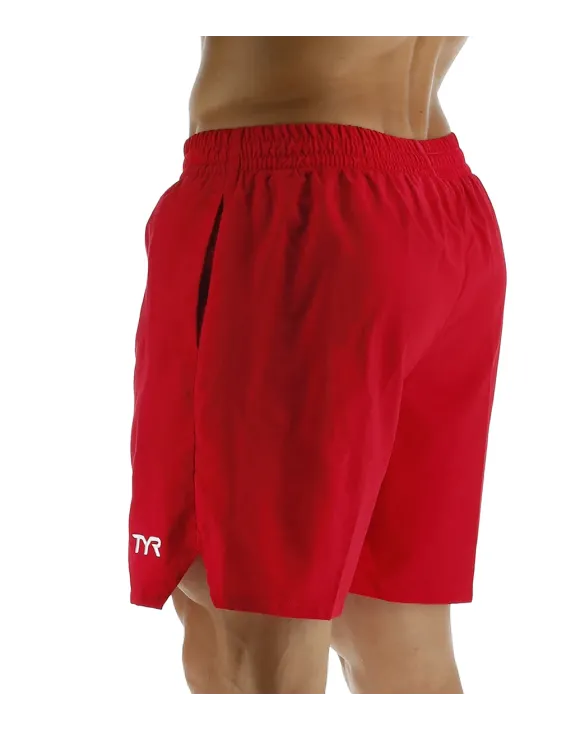 TYR MEN'S GUARD DECK X SWIM SHORT - 610 Red