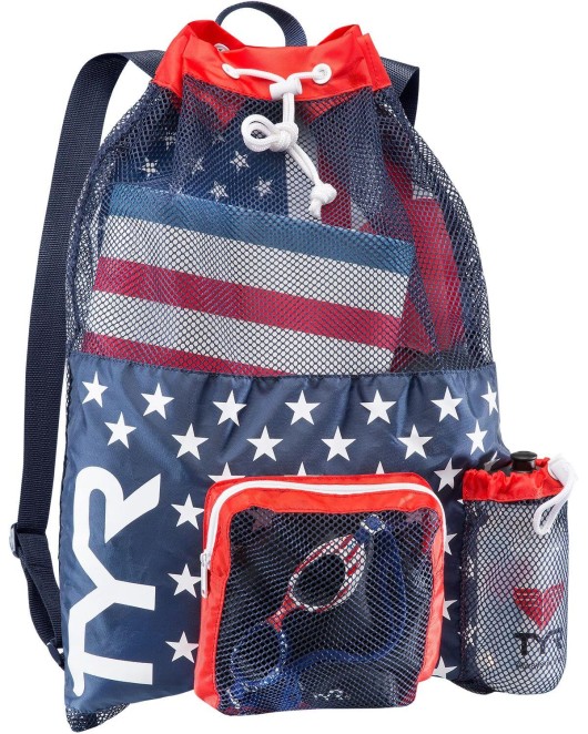TYR 40L BIG MESH MUMMY BACKPACK - 642 Red/Navy