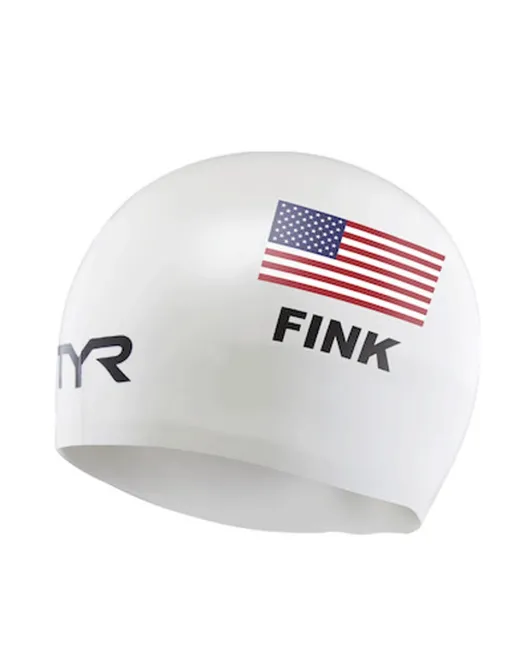 TYR ADULT  SILICONE SWIM  CAP FINK - 100 White