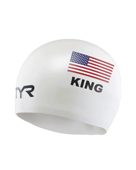 TYR ADULT  SILICONE SWIM  CAP KING - 100 White