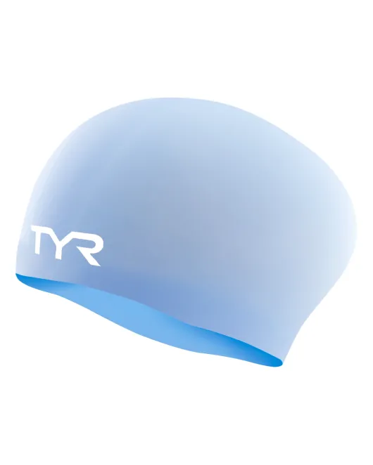 TYR ADULT LONG HAIR SILICONE WRINKLE-FREE SWIM CAP - 500 - Peri