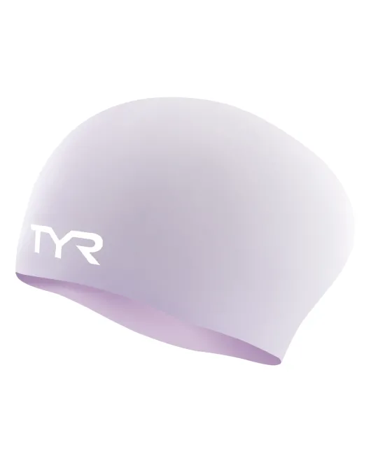 TYR ADULT LONG HAIR SILICONE WRINKLE-FREE SWIM CAP - 520 Lilac