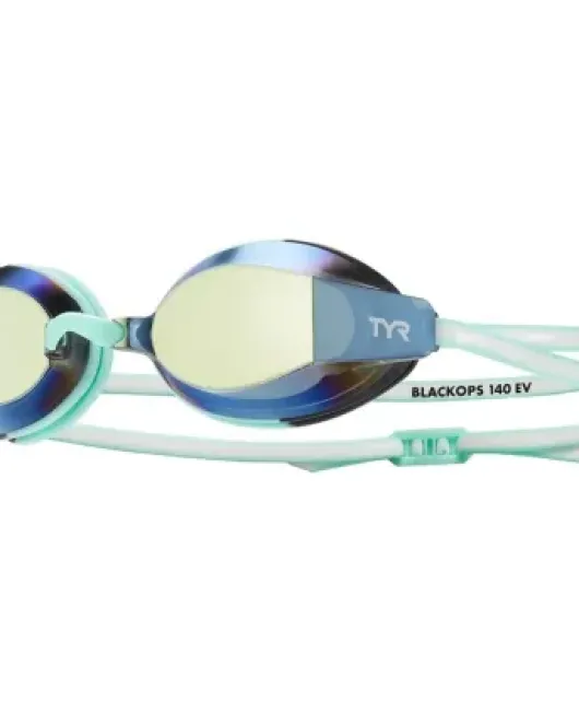 TYR WOMEN'S BLACK OPS 140 EV MIRRORED RACING GOGGLES - 299 Gold/Mint/Grey