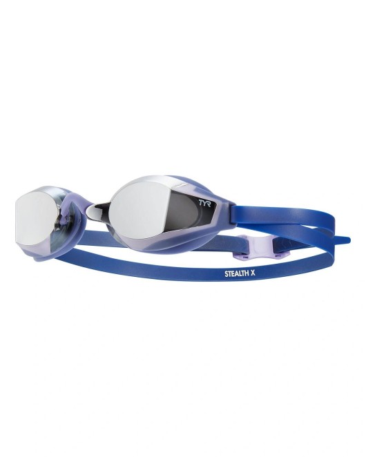TYR STEALTH-X MIRRORED PERFORMANCE GOGGLES - 787 Silver/Purple/Navy