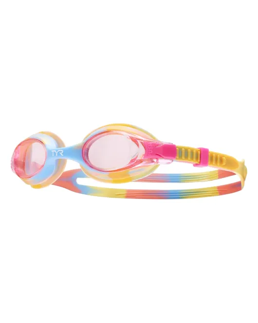 TYR KIDS’ SWIMPLE GOGGLES – TIE DYE 633 Pink/Orange/Yellow