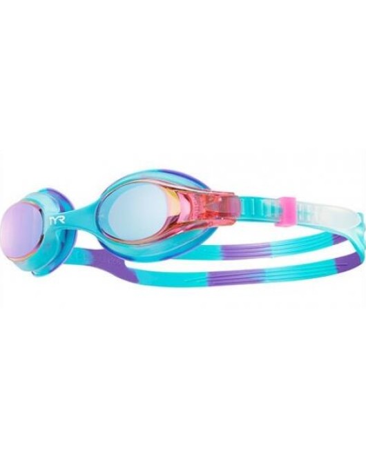 TYR KIDS' MIRRORED SWIMPLE GOGGLES - TIE DYE - 547 Purple/Turquoise/Purple