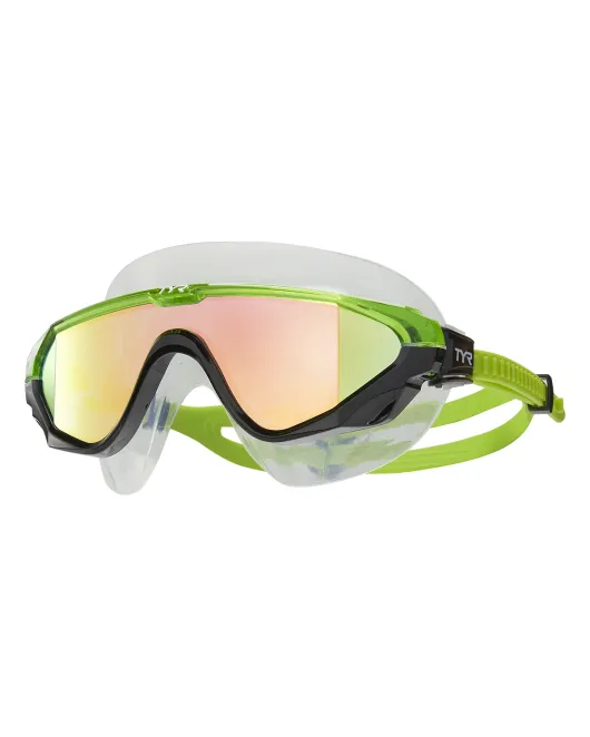 TYR MIRRORED ADULT TORRENT SWIM MASK - 967 Rainbow/Fl. Orange/Black