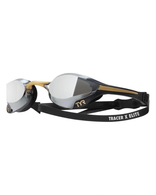 TYR ADULT TRACER-X ELITE MIRRORED RACING GOGGLES - 008 Black/Gold/Gold