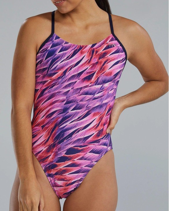 TYR DURAFAST ELITE WOMEN'S CUTOUTFIT SWIMSUIT - FALCON - 696 Pink/Multi