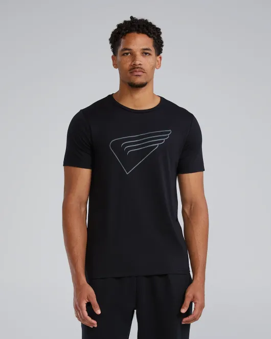 TYR Ultrasoft Men's Lightweight Tech Tee Training - Chevron - 001 Black