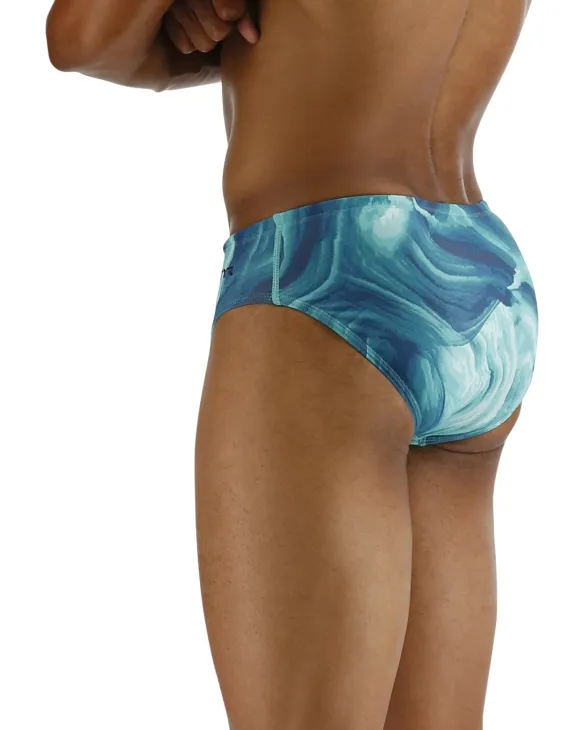 TYR DURAFAST ELITE MEN'S BRIEF SWIMSUIT - MEZIO - 978 Teal Multi