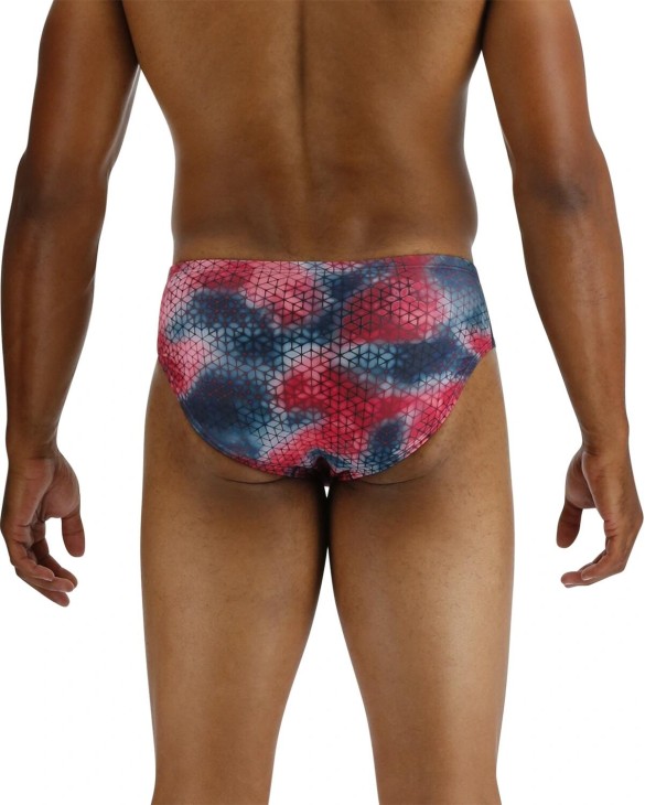 TYR DURAFAST ELITE MEN'S BRIEF SWIMSUIT - STARHEX - 611 Red/Multi