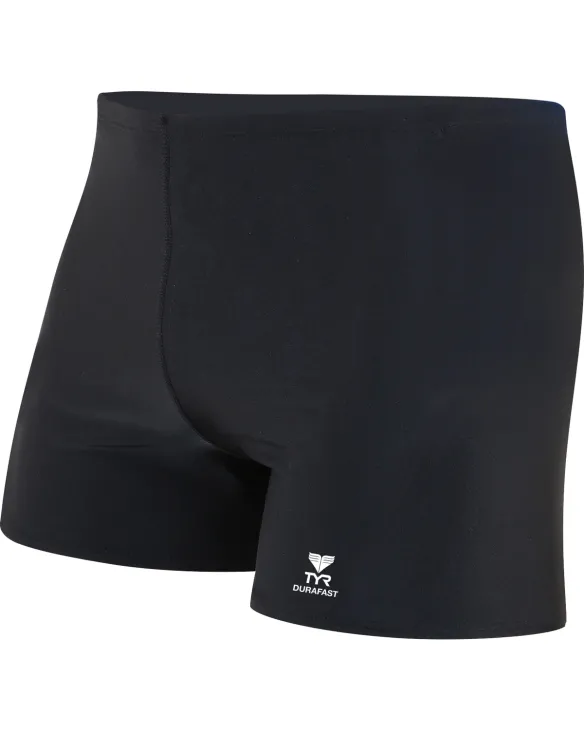 TYR DURAFAST ELITE MEN'S SQUARE LEG SWIMSUIT - SOLID - 001 Black