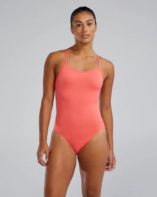 TYR DURAFAST ELITE WOMEN'S CUTOUTFIT SWIMSUIT - SOLID - 832 CORAL