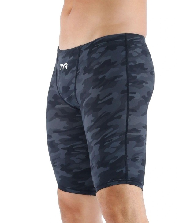 TYR MENS THRESHER CAMO JAMMER SWIMSUIT - NO FINA APPROVED - 001 Black