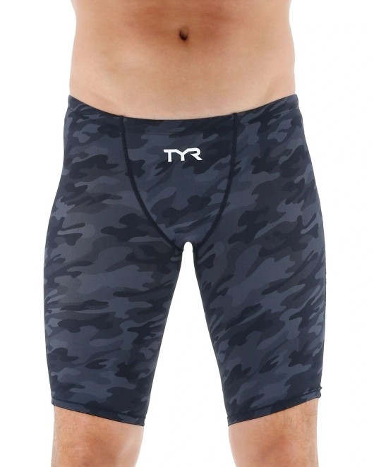 TYR MENS THRESHER CAMO JAMMER SWIMSUIT - NO FINA APPROVED - 001 Black