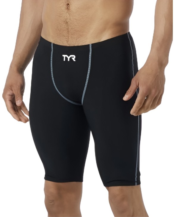 TYR MEN'S THRESHER JAMMER SWIMSUIT - NO FINA APPROVED - SOLID - 088 Black/Grey